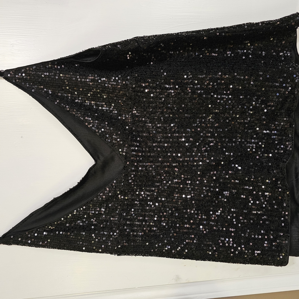 Elegant Black Sequin Skirt
